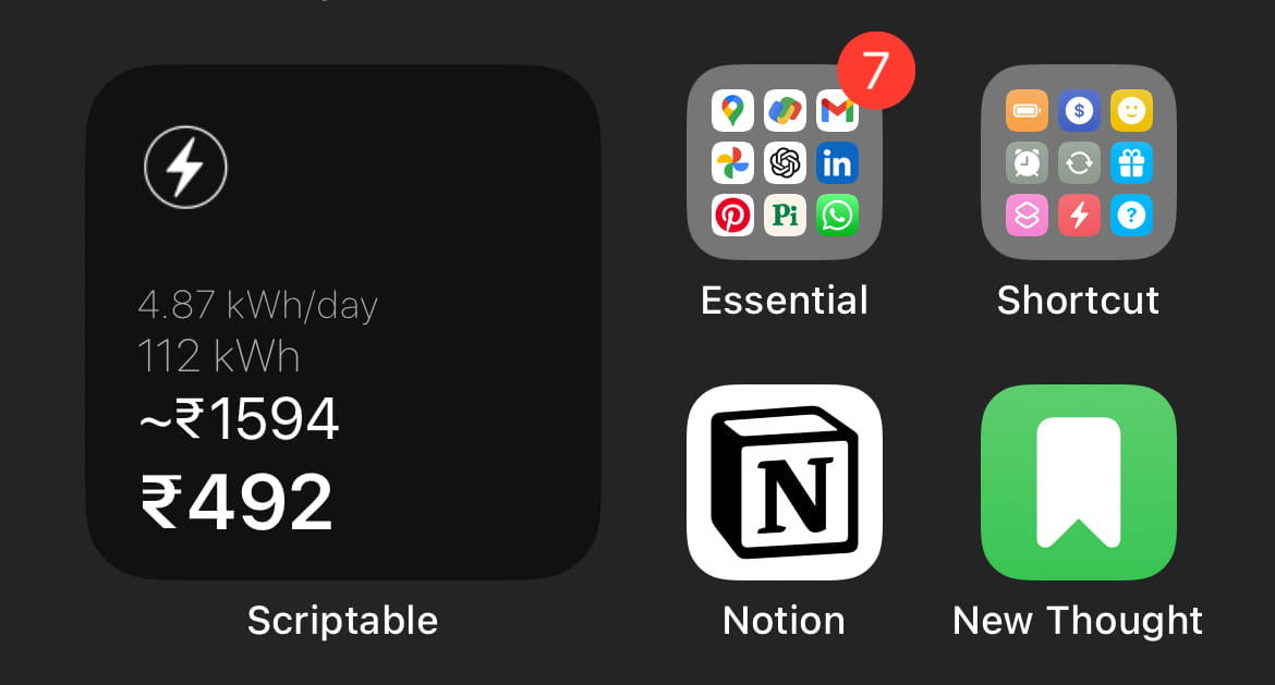 My iphone widget for tracking electricity consumption