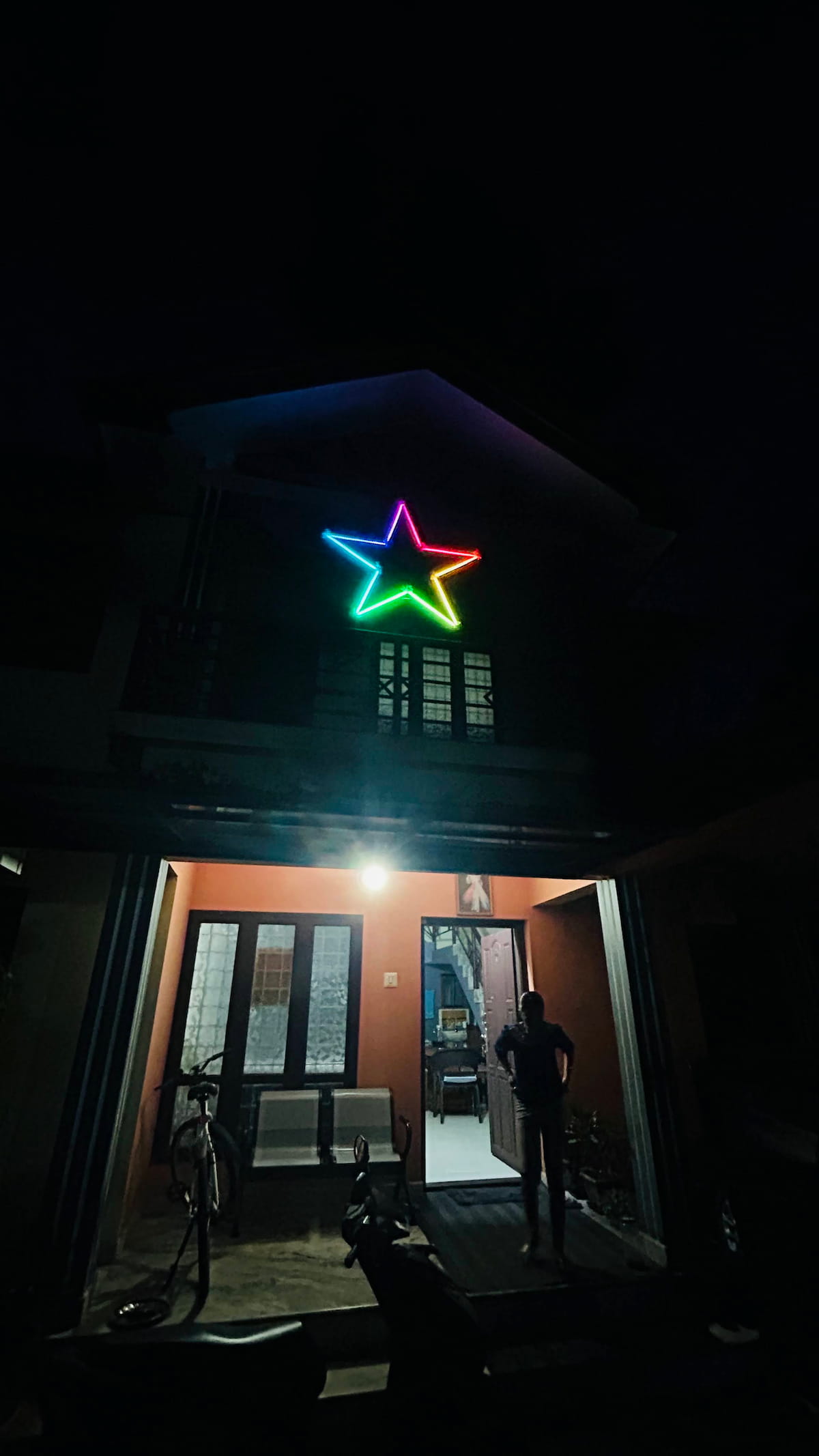 Star hung in front of my house